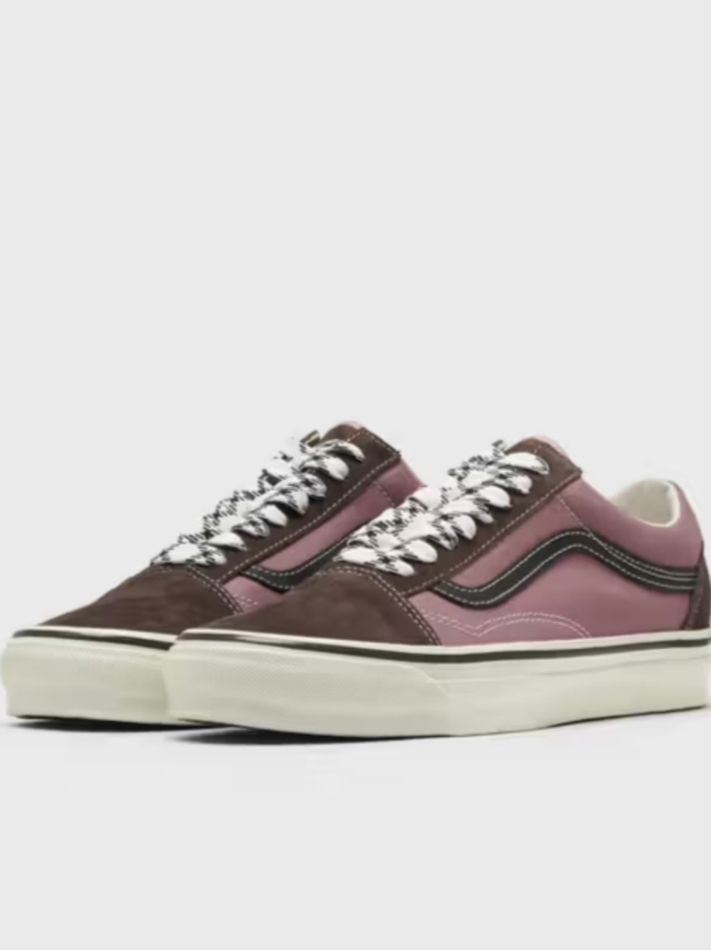 NEW! Vans Classic Low-Top Skate Sneakers in Pink and Brown Mens Sz 12